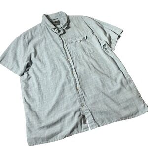 Royal Robbins Hempline Spaced Button Up Shirt Mens XXL Blue‎ Grid Short Sleeve